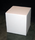 Pouf Roby in ecopelle bianco 45x45