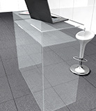 Desk reception Crystal in vetro