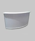 Bancone D, curvo con frontale laccato o personalizzabile