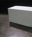 Panca pouf Roby in ecopelle colore bianco 90x45