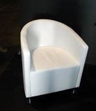 Poltrona Chiara in ecopelle colore bianco