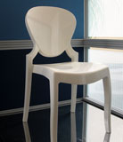 Sedia Queen in policarbonato colore bianco