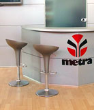 Sgabelli Bombo Stool in acciaio cromato e abs colore silver