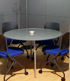 Tavolo tondo in cristallo