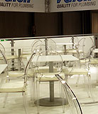 Tavoli quadrati in laminato colore bianco